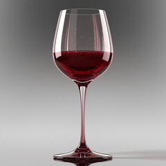 Elegant Wine Glass with Red Wine on Transparent Background