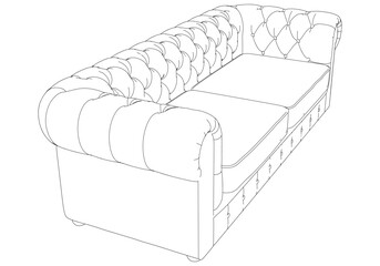 Sofa or couch line icon. Outline furniture for living room. Vector illustration.