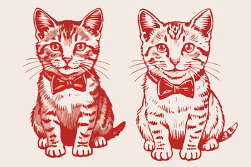 Vintage cat vector, vintage cat, cat vector, cat vector line art, cat, vintage vector