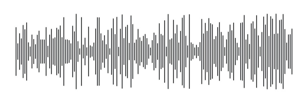 Sound ,audio wave or soundwave line art vector icon for music apps and websites. Graphic design elements for financial monitoring, medical equipment, music app in eps 10.