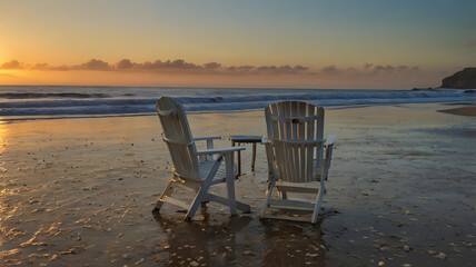 sunset at the beach, ai generated