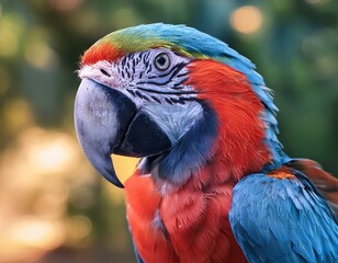 Obraz premium Lebendige Nahaufnahme eines Papageis - Farben und Details 