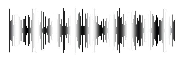 Waves of the equalizer. Vector illustration of music sound on isolated background. Drawing of radio signal painted by black inks. Sketch of musical soundtrack. Etching of voice record. In eps 10.