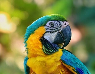 Obraz premium Papagei in Nahaufnahme - Intensiv bunte Federn 