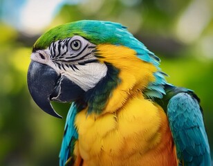 Obraz premium Papagei in Nahaufnahme - Intensiv bunte Federn 