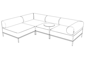 Sofa or couch line icon. Outline furniture for living room. Vector illustration.