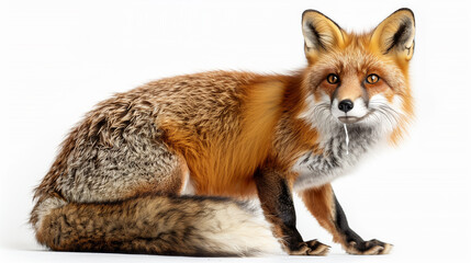 Obraz premium Rabid fox, animal with rabies, saliva from mouth, aggressive. Banner copy space