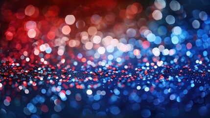 Naklejka premium Abstract patriotic background with shimmering red, white, and blue glitter sparkles, ideal for voting and Memorial Day.