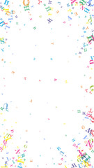 Falling letters of English language. Colorful