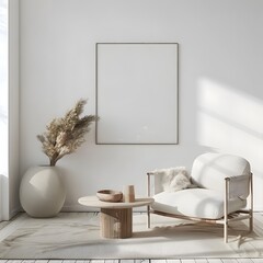Minimalist Living Room with Clean Elegant Coffee Table Design