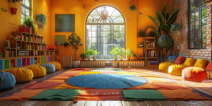 Preschool class with colorful and engaging learning materials