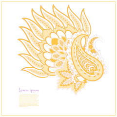 Vector paisley pattern. Vintage flowers Decorative ornament card, invitation, web design