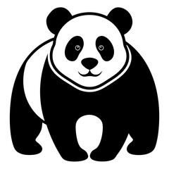 panda silhouette vector art illustration 