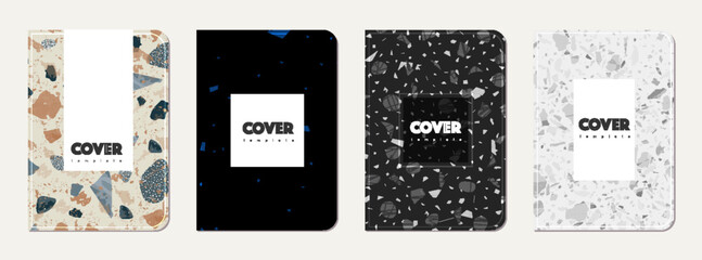 Notebook cover design. Terrazzo abstract
