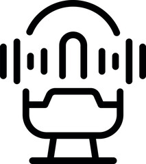 Icon of a baby monitor transmitting audio waves, indicating a peaceful and sleeping baby