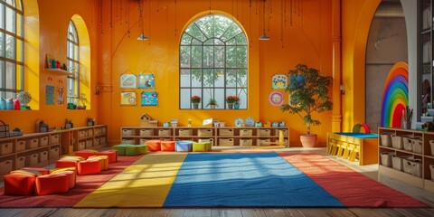 Preschool class with colorful and engaging learning materials