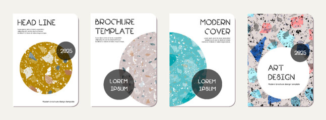 Note book cover design. Terrazzo abstract
