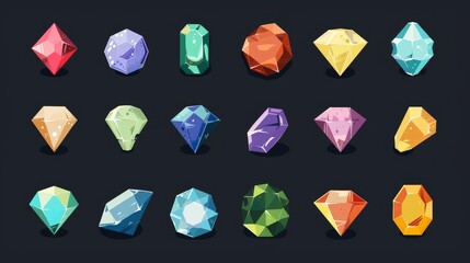 Fototapeta premium Gems icons set