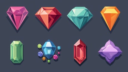 Gems icons set