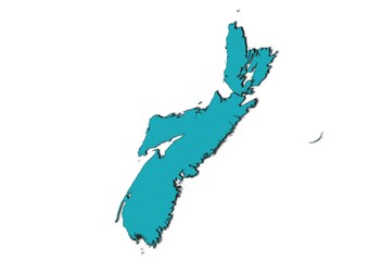 Mapa de Nova Scotia, Canadá © Stockchi