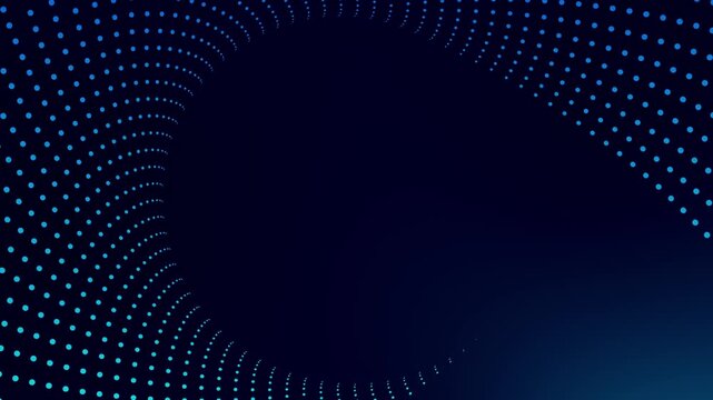 Animated Sci-fi futuristic circular dots background for logo reveal or intro, colorful dots rotating on blue background.