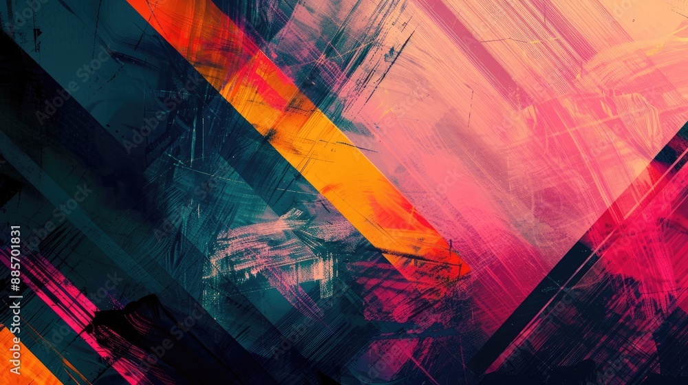 Wall mural an abstract background with a mix of vivid colors and layered textures, creating a rich and dynamic 