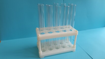 Chemical glassware in a chemistry lesson. Demonstration experience.