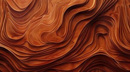 An abstract background with wavy, organic lines that mimic the appearance of wood grain, in rich, warm browns.