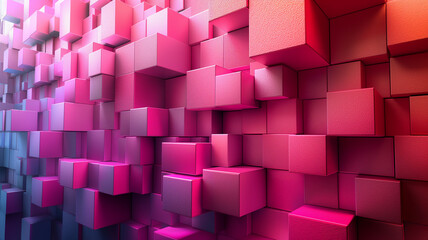 3D pink abstract background with cubes