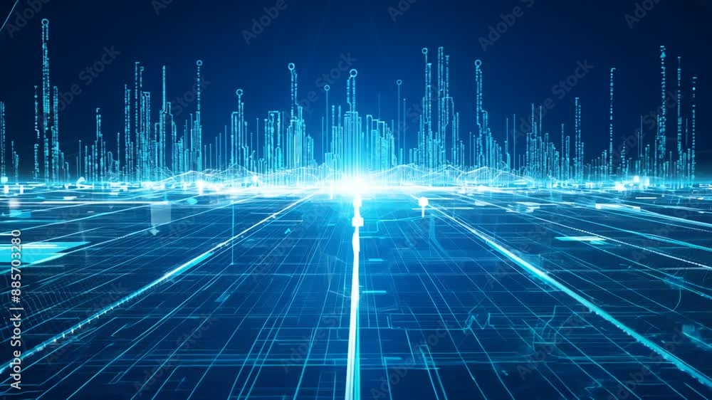 Poster digital cityscape network generative ai