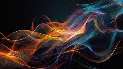 Fototapeta premium An abstract background with fluid lines, waves, and organic shapes, forming a dynamic and visually captivating panorama wallpaper.