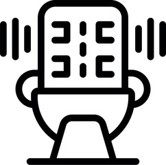 Microphone recording audio waves icon thin line for web and mobile, modern minimalist flat design