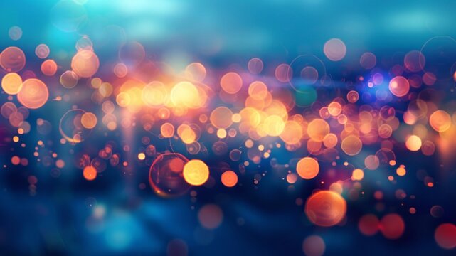 Abstract bokeh lights with soft background light illustration. New year, birthday, holidays celebration
