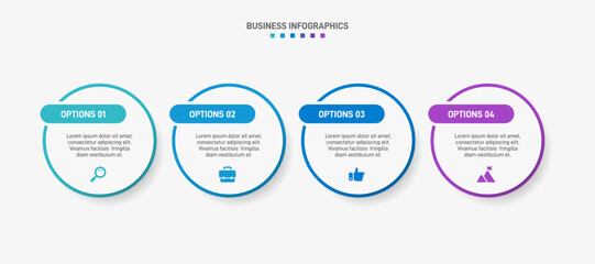 Horizontal progress bar featuring 4 arrow-shaped elements, symbolizing the four stages of business strategy and progression. Clean timeline infographic design template. Vector for presentation