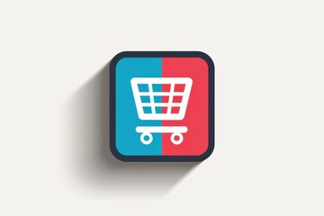 a shopping cart icon on a white background