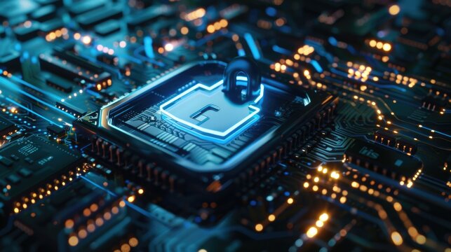 A high-quality close-up image of a computer chip on a circuit, ideal for use in technical and educational contexts