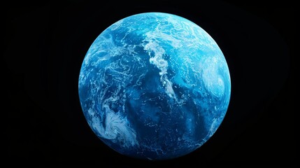 A stunning image of a blue planet with intricate surface patterns, capturing the beauty and complexity of celestial bodies in the universe with vivid and clear details.