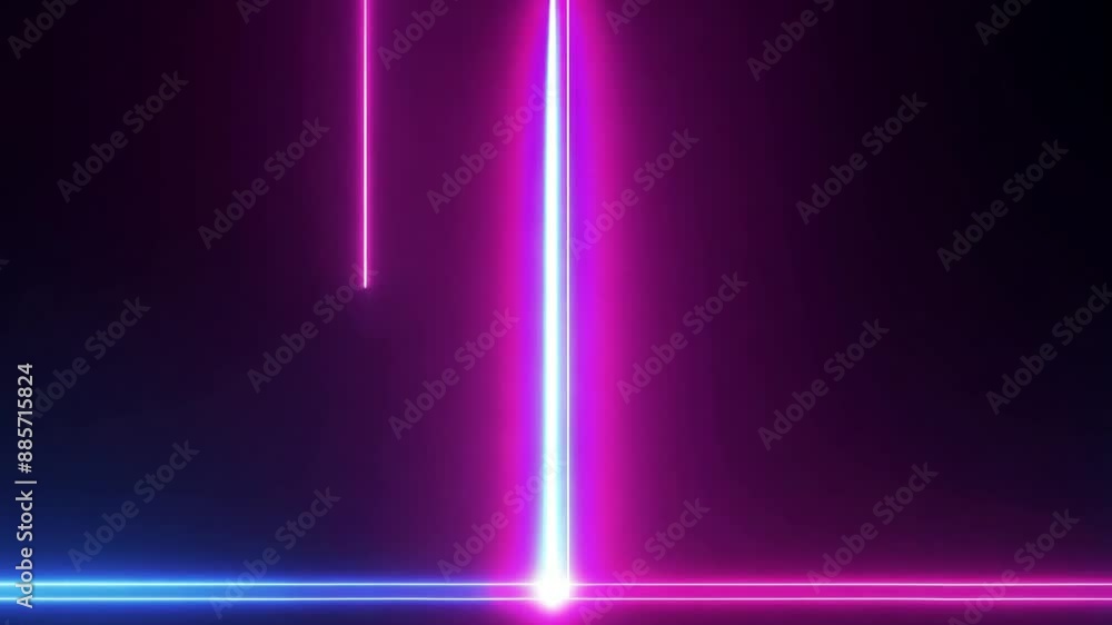 Aufkleber abstract neon lines on black background generative ai