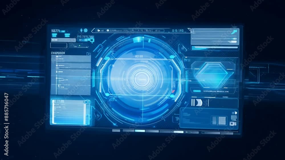 Poster animated holographic hud interface generative ai