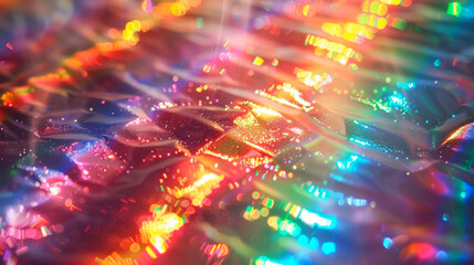 Abstract multi-colored iridescent surface