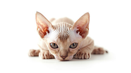 Young Sphynx hairless Cat looking at camera