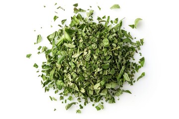 Obraz premium A natural arrangement of green leaves on a white background