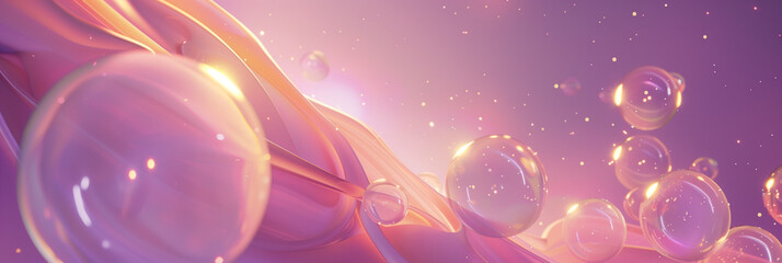 3d glowing swirls and bubbles, holographic wallpaper render, galaxy shimmer background