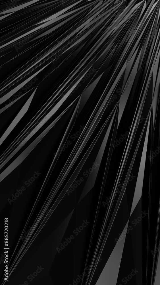Aufkleber 3d abstract black background. low poly triangle. 3d rendering illustration not ai