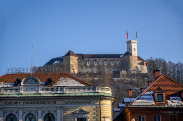 Landscape view on the Ljubljana Castle