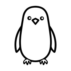 Penguin icon or modern line symbol. Vector line art and icon design with bold outline. Black and white Pixel Perfect minimalistic symbol isolated white background. Silhouette simple thin sign