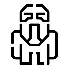 golem icon or modern line symbol. Vector line art and icon design with bold outline. Black and white Pixel Perfect minimalistic symbol isolated white background. Silhouette simple thin sign