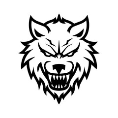 werewolf icon or modern line symbol. Vector line art and icon design with bold outline. Black and white Pixel Perfect minimalistic symbol isolated white background. Silhouette simple thin sign