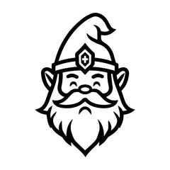 dwarf icon or modern line symbol. Vector line art and icon design with bold outline. Black and white Pixel Perfect minimalistic symbol isolated white background. Silhouette simple thin sign