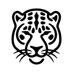 Panther icon or modern line symbol. Vector line art and icon design with bold outline. Black and white Pixel Perfect minimalistic symbol isolated white background. Silhouette simple thin sign